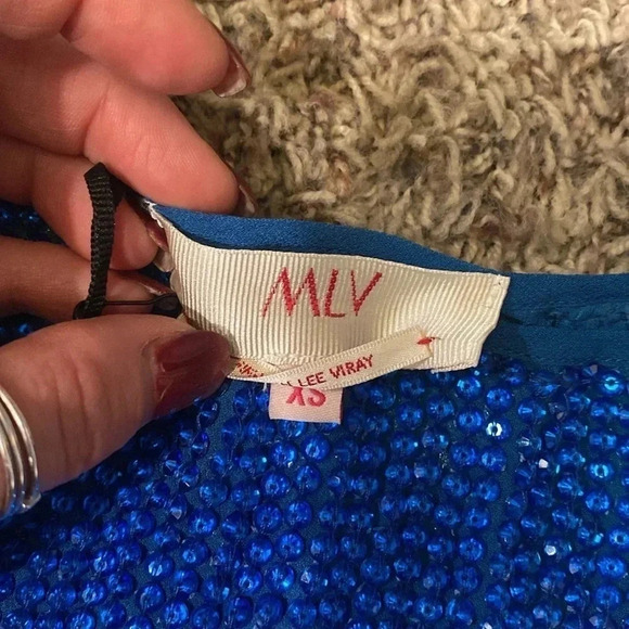 MLV blue beaded top - Picture 2 of 6